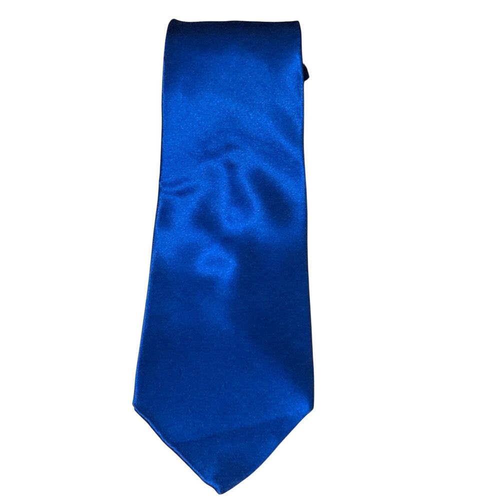 The Savile Row Men's Silk Blend Tie ~ Navy Blue ~ Solid ~